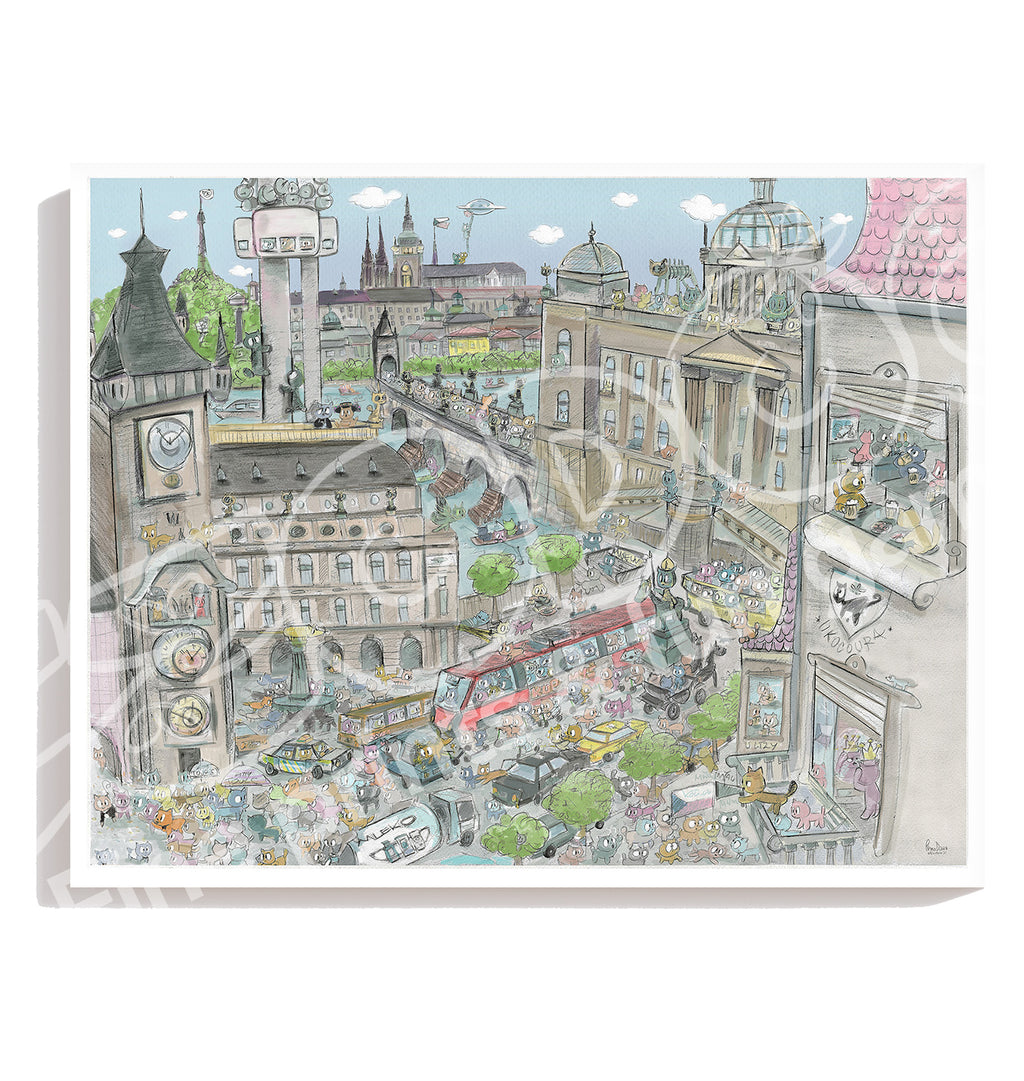 Praha City Kitty, 76x60